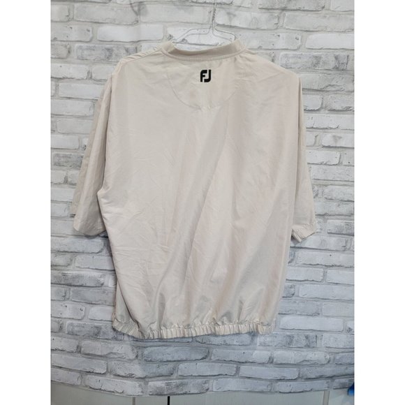 FootJoy Men’s Golf Rain Wind Sport Long Sleeve Beige Pullover Jacket Size Large - Picture 10 of 11